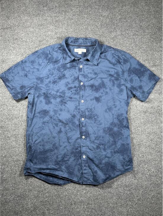 Aeropostale Other - Aeropostale Navy Blue Tie-Dye Short Sleeve Button-Up Shirt Size L